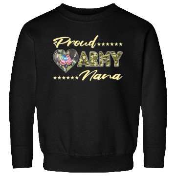 Discover Womens Proud Army Nana US Flag Dog Tag Military Sweatshirts
