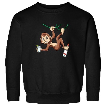 Discover Funny Monkey drinking Grain Chimpanzee Sweatshirts