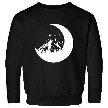 Discover Mountains in the moon Full moon Sweatshirts