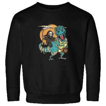 Discover Creepy Grim Reaper Mummysaurus Trex For A Trick Or Sweatshirts