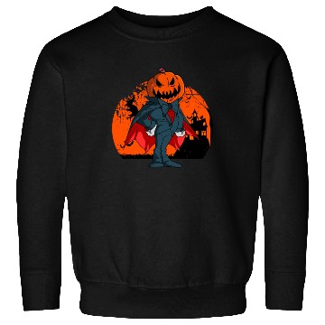 Discover Vampire Pumpkin Head Jack O' Lantern Halloween Sweatshirts