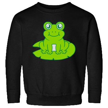 Discover frog sitting water lily sea leaf Sweatshirts