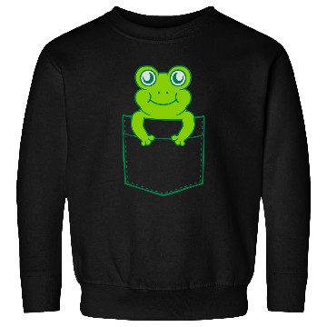 Discover Sweatshirts pocket small cute frog