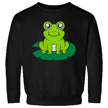 Discover Cute frog sitting water lily Sweatshirts