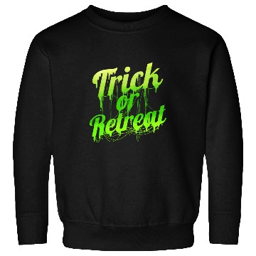 Discover Green Spiderweb Letter Trick Or Retreat Halloween Sweatshirts