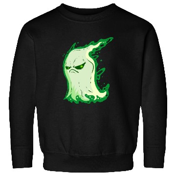 Discover Grumpy Green Spirit Ghost On Halloween Sweatshirts