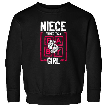 Discover Niece Thinks It's a Girl Gender Reveal Funny Baby Sweatshirts