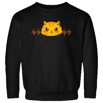 Discover Cat Lover Kitten Pet Tabby Cat Heartbeat Sweatshirts