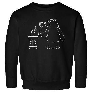 Discover Grilling Bear Funny Barbecue Camper Nature Sweatshirts