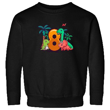 Discover 8th Birthday Trex Triceratops Dinosaur 8 Year Sweatshirts