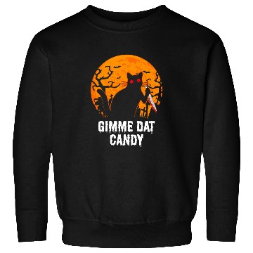 Discover Gimme Dat Candy Creepy Cat Spooky Halloween Sweatshirts