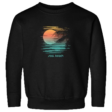 Discover Artistic Seal Beach California Palm Tree Vacation Sweatshirts