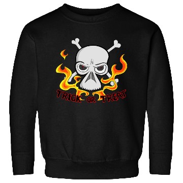Discover Trick or Treat Cartoon Horror Fiery Skull Sweatshirts