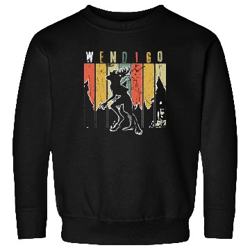 Discover Retro Folk Wendigo Halloween Cryptid Monster Sweatshirts