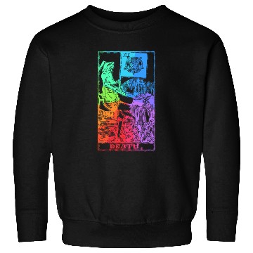 Discover Death Tarot Card Psychic Occult Pagan Witch Rainbo Sweatshirts
