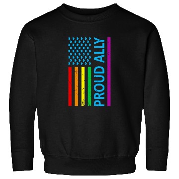 Discover Proud Ally LGBT Supporter Gay Pride Rainbow Flag Sweatshirts