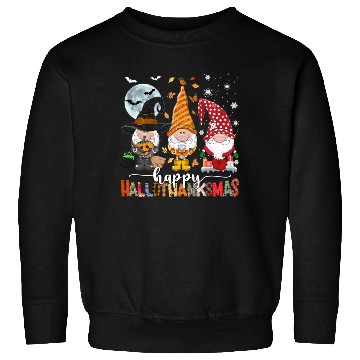 Discover Happy Hallothanksmas Gnomes Lover Halloween Sweatshirts
