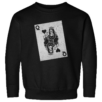 Discover Womens Skeleton Queen Playing Card Gambling Hallow Sweatshirts