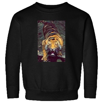 Discover Tiger Color Painted Looking Up Sweatshirts