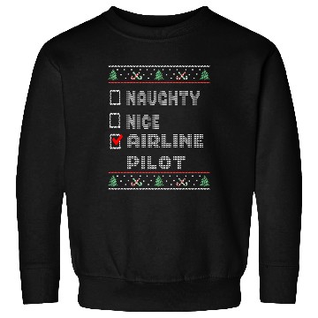 Discover Naughty Nice Airline Pilot, Matching Christmas Sweatshirts