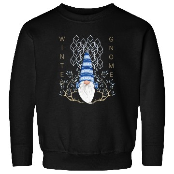 Discover Winter Gnomes Geometric Blue Leafs Sweatshirts