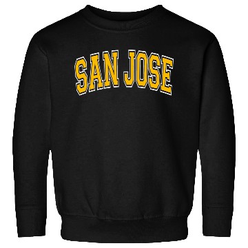 Discover San Jose Varsity Style Amber Text Sweatshirts