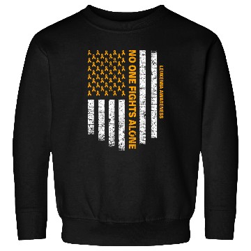 Discover No One Fights Alone Usa Flag Leukemia Awareness Sweatshirts