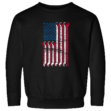 Discover American Flag Mechanic Combination Wrenches Sweatshirts