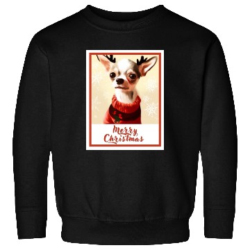 Discover Christmas portrait of a little chihuahua dog. Sweatshirts