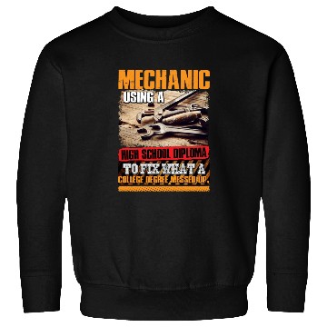 Discover Mechanic Using A High School Diploma To Fix Sweatshirts