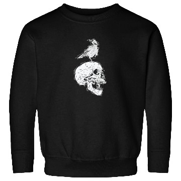Discover Crow on a Bone Head Raven Bird Sweatshirts