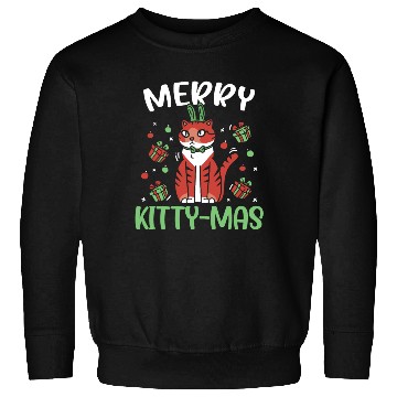 Discover Merry Kitty-mas Christmas Day Cat Lover Kitty Meow Sweatshirts