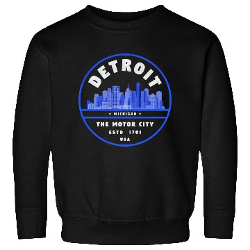 Discover Detroit Skyline Badge Sweatshirts