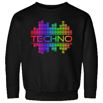 Discover Techno Music Rainbow Spectrum Hard Dark Acid Sweatshirts