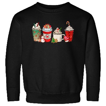 Discover Merry Christmas Coffee Snowman Latte Peppermint Sweatshirts