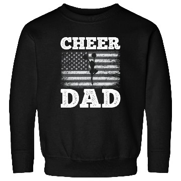 Discover Cheer Dad American Flag Vintage Funny Cheerleader Sweatshirts