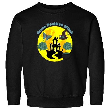 Discover Halloween Green Positive Witch Hat Sweatshirts