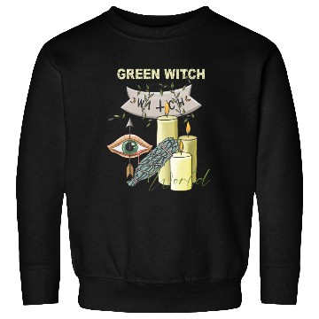 Discover Retro Green Witch World Halloween Sweatshirts