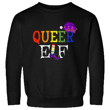 Discover Queer Christmas Elf Gay Pride Sweatshirts