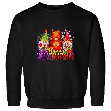Discover Happy Hallothanksmas Gnomes Lover Halloween Sweatshirts