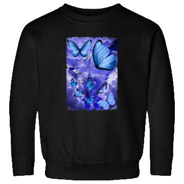 Discover Blue Butterflies Lightning Butterfly Lover Sweatshirts