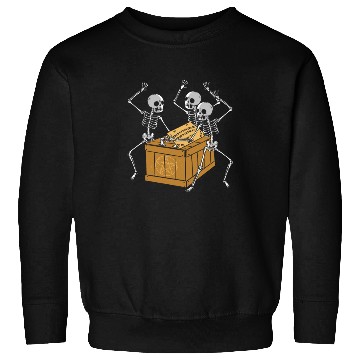 Discover Retro Halloween Skeleton Playing Ouija Horror Sweatshirts