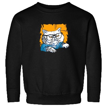 Discover Stylish Nerd Persian Cat Beanie Glasses Tattoo Sweatshirts