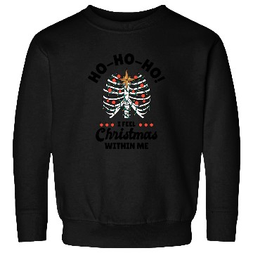 Discover Christmas Holiday Skeleton Rib Cage Radiology Sweatshirts