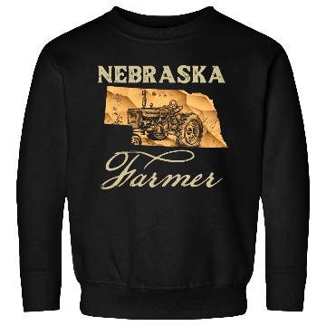 Discover Nebraska Farmer Tractor Lover State Map Farming Lo Sweatshirts
