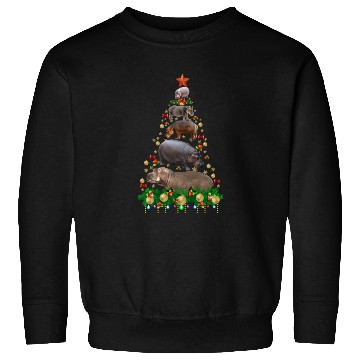 Discover Hippo Christmas Tree Sweatshirts