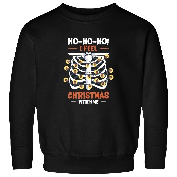 Discover Christmas Holiday Skeleton Rib Cage Radiology Sweatshirts