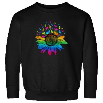 Discover Butterfly Colorful Sunflower LGBT Pride Sweatshirts