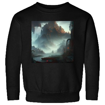 Discover Misty Mountains in a Fantasy Scene Sweatshirts