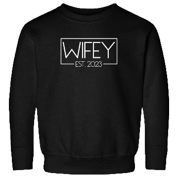 Discover Wifey Est. 2023 Matching Couple Newlywed Marriedwi Sweatshirts